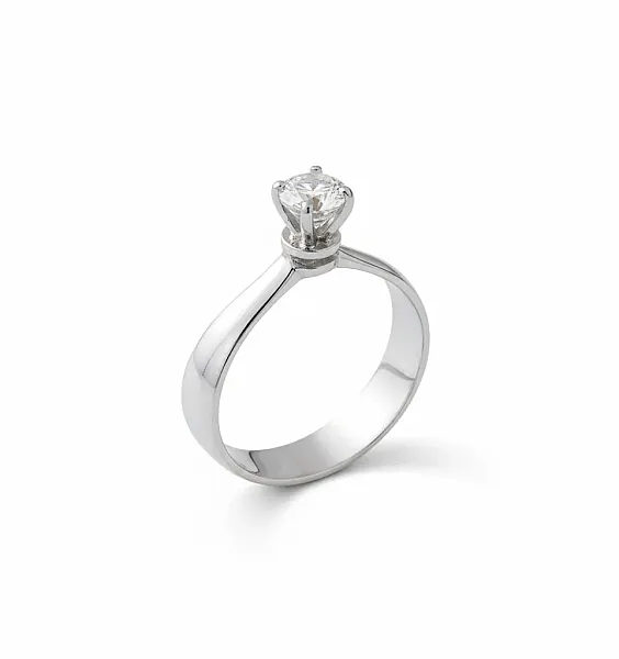 Λευκόχρυσο Μονόπετρο Δαχτυλίδι Κ9 με Ζιργκόν M616