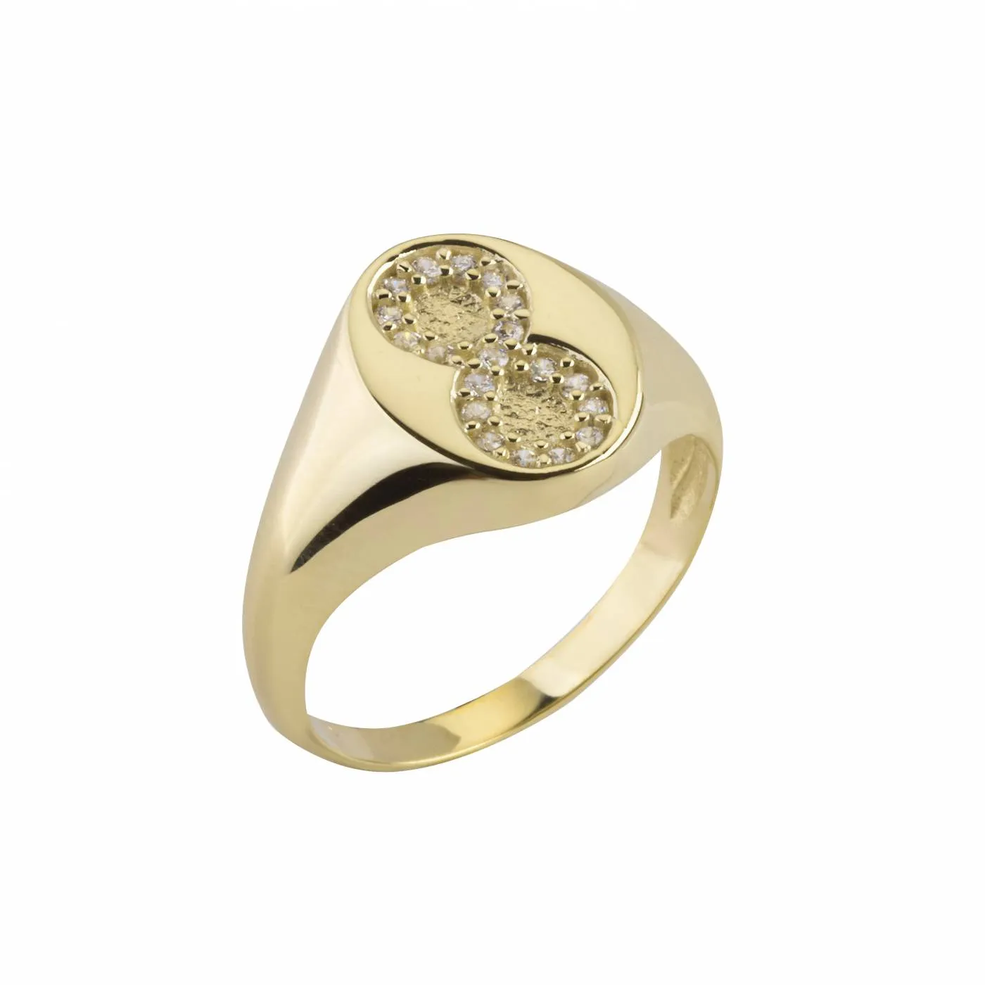 Χρυσό Δαχτυλίδι Chevalier Κ9 "Άπειρο" με Ζιργκόν DC6