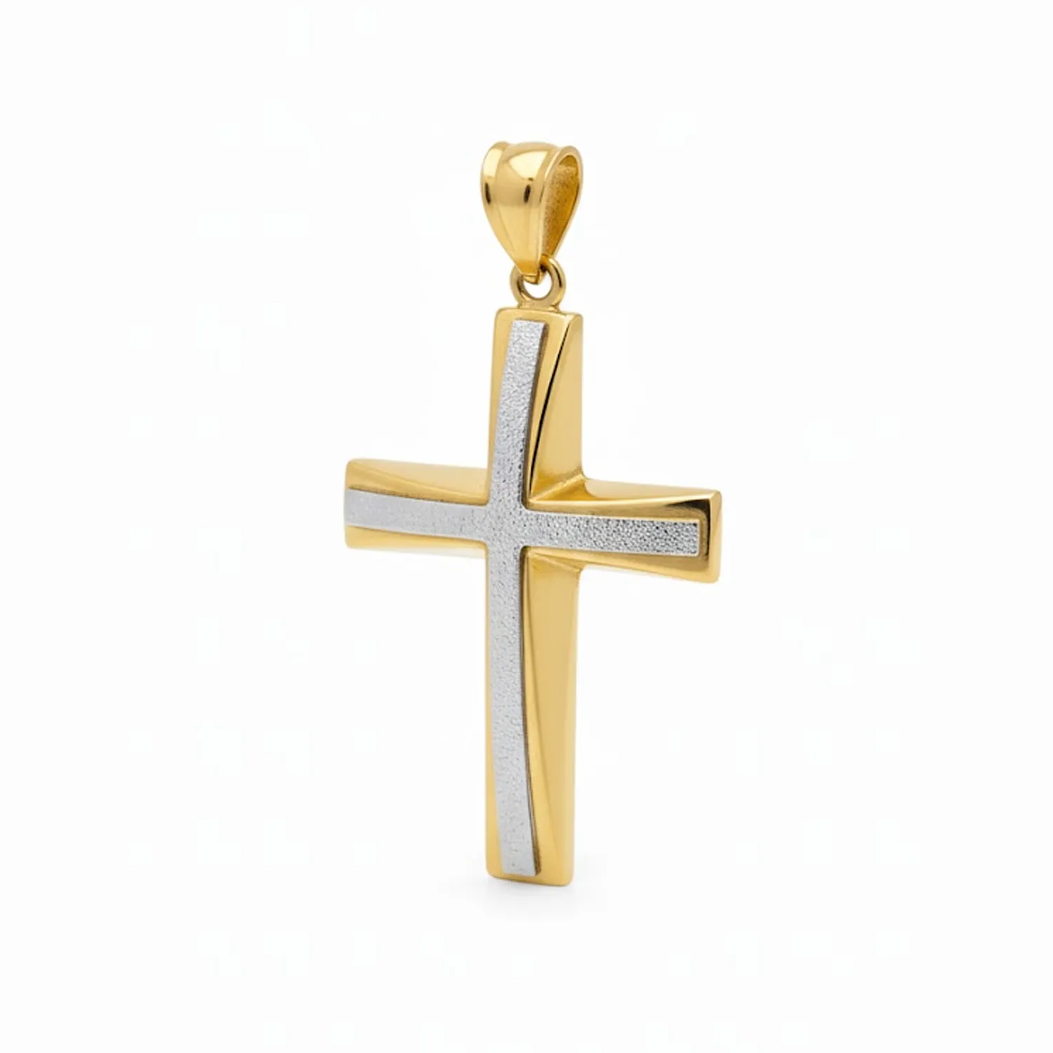Δίχρωμος Χρυσός Σταυρός Κ9 CS-04