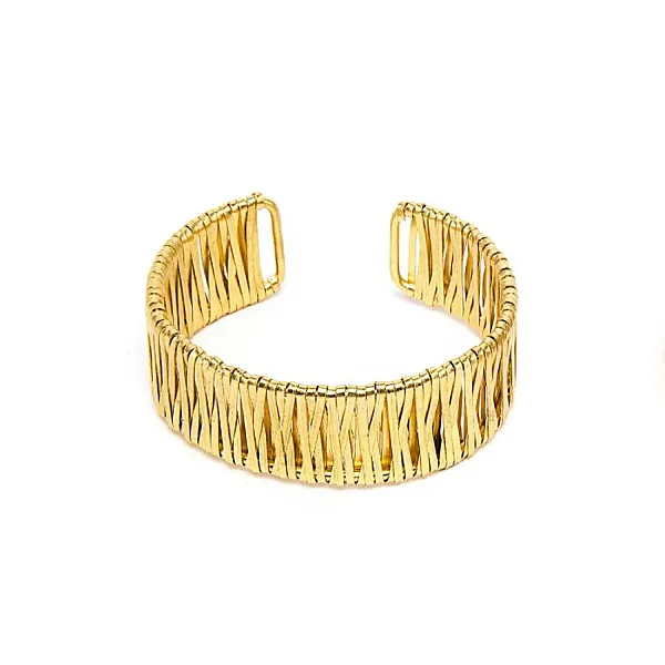 Vestopazzo Επιχρυσωμένο Βραχιόλι Χειροπέδα Wrapped Wire DD11051