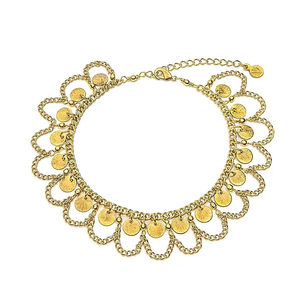 Vestopazzo Επιχρυσωμένο Βραχιόλι Ποδιού από Ορείχαλκο με Φλουριά DD40009