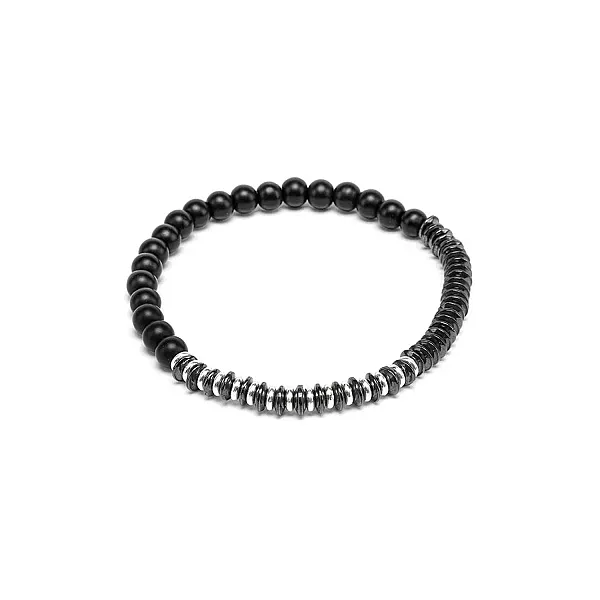 Vestopazzo Ανδρικό Βραχιόλι LOM1506 με Μαύρο Ματ Όνυχα & Αιματίτη