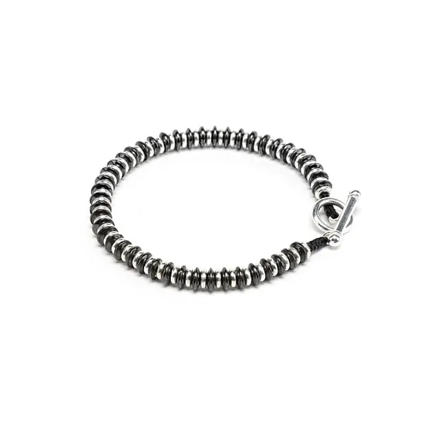 Vestopazzo Ανδρικό Βραχιόλι Rock με Αιματίτη & Επάργυρα Στοιχεία LOM1503