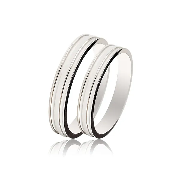 Λευκόχρυσες Βέρες Γάμου με Κεντρική Γραμμή Κ9 SL-13