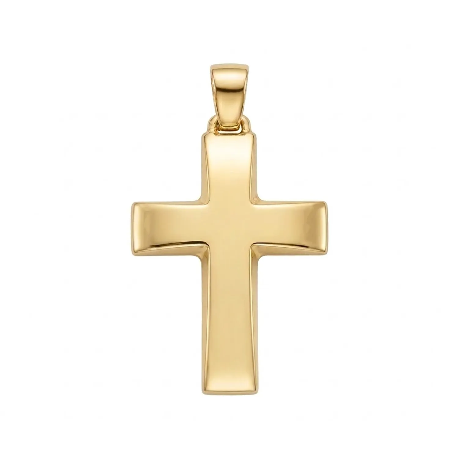Χρυσός Βαπτιστικός Σταυρός Κ9 με Καμπυλωτό Σχεδιασμό CS-16