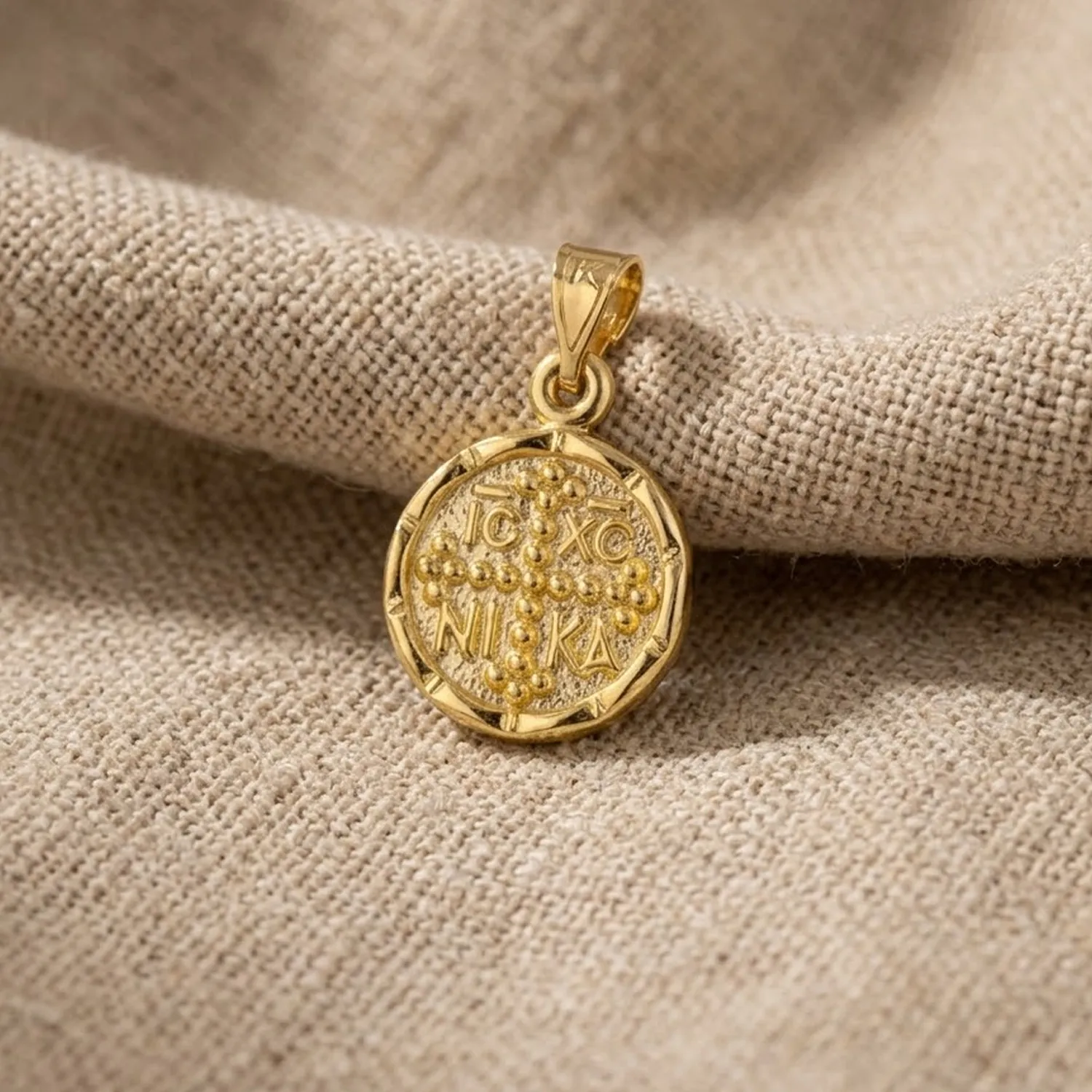 Χρυσό Κωνσταντινάτο Κ9 Μονής Όψης "IC XC NIKA"