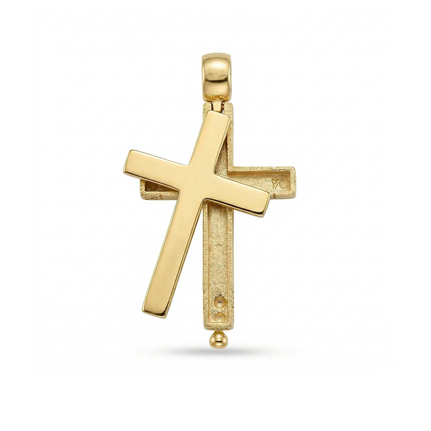 Χρυσός Βαπτιστικός Σταυρός Κ14 Minimal με Ανοιγόμενη Θήκη