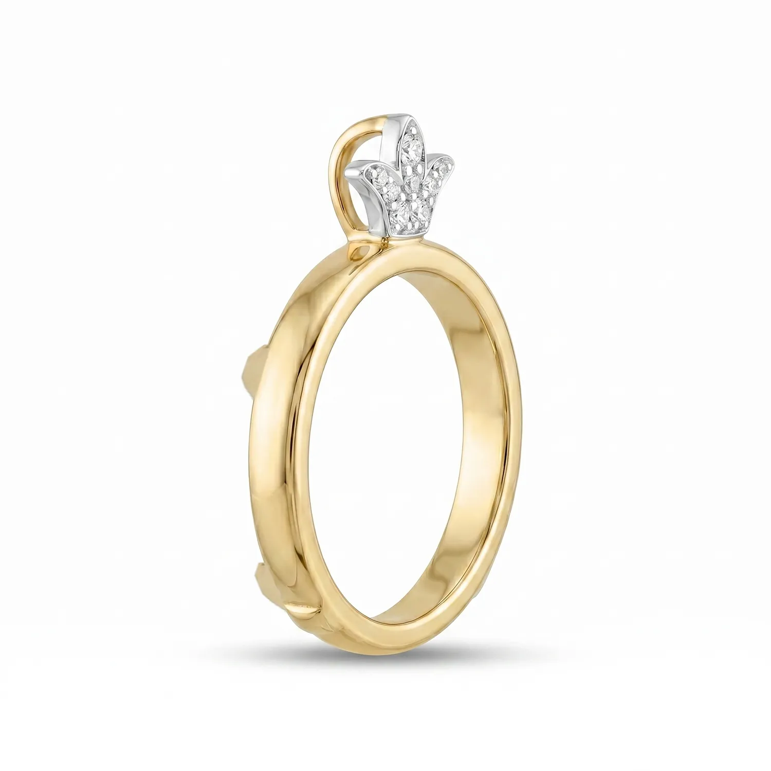 Χρυσή Λιροθήκη Κ9 με Λευκόχρυση Κορώνα και Ζιργκόν