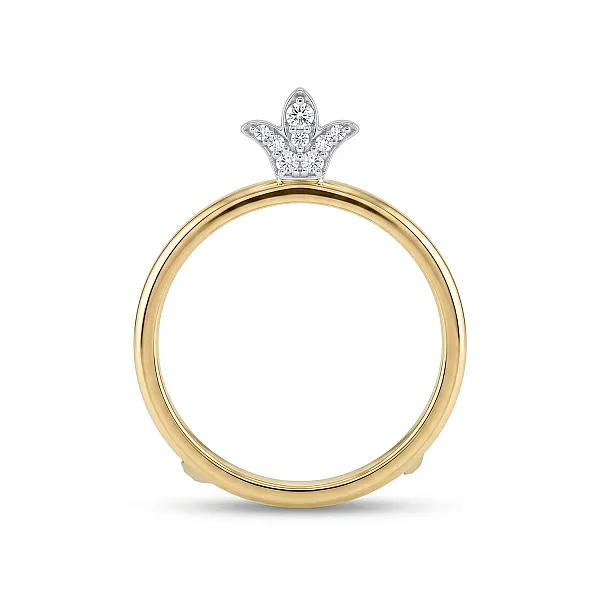 Χρυσή Λιροθήκη Κ9 με Λευκόχρυση Κορώνα και Ζιργκόν