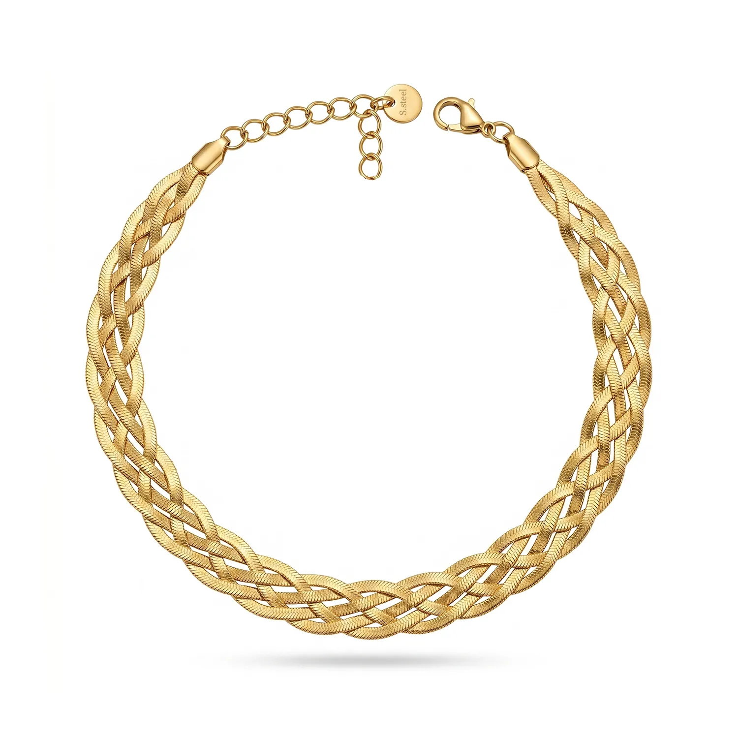 Βραχιόλι Stainless Steel "Braided Herringbone" με Πλεξούδα Φίδι ST-302