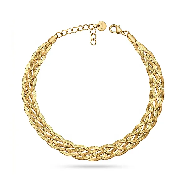 Βραχιόλι Stainless Steel "Braided Herringbone" με Πλεξούδα Φίδι ST-302