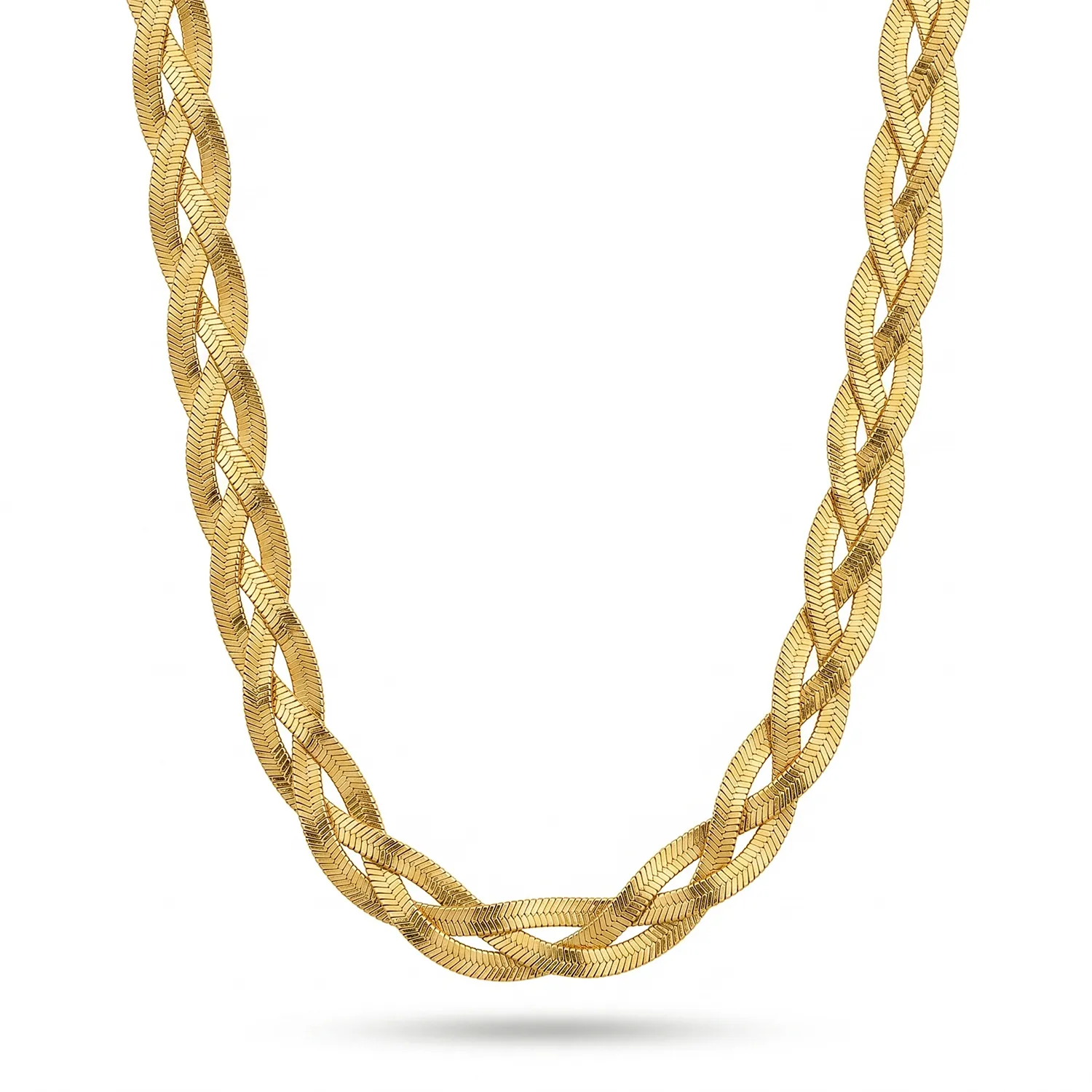 Κολιέ Stainless Steel "Braided Herringbone" με Πλεξούδα Φίδι ST-303