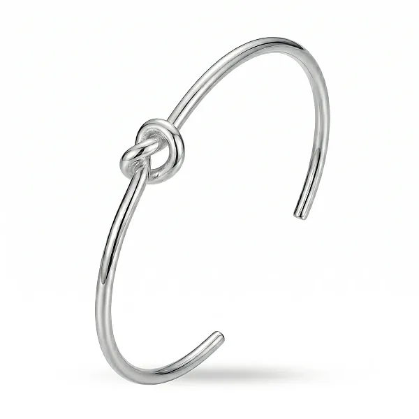 Χειροπέδα Stainless Steel "Love Knot" με Minimal Κόμπο